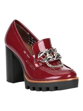 ANTONIO MELANI Palmer Chain Detail Platform Loafer Pumps